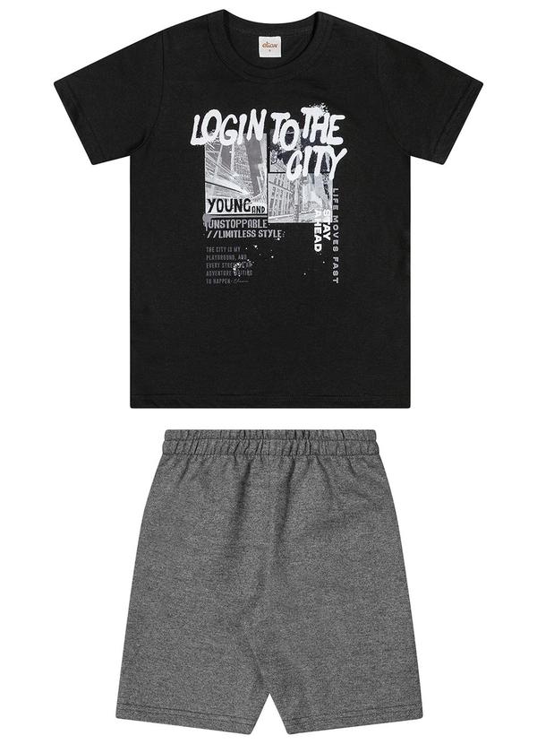 Conjunto Infantil Menino Estampa Urbana Preto
