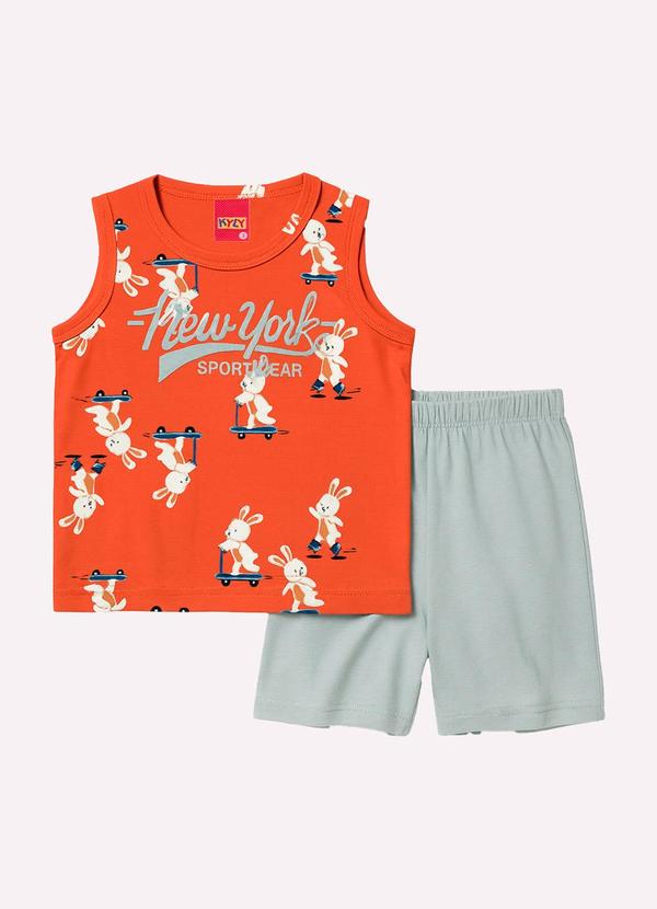 Conjunto Infantil Menino Estampado Laranja