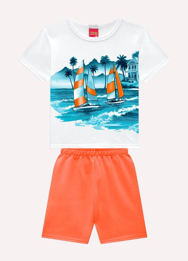 Conjunto Infantil Menino Estampas Branco