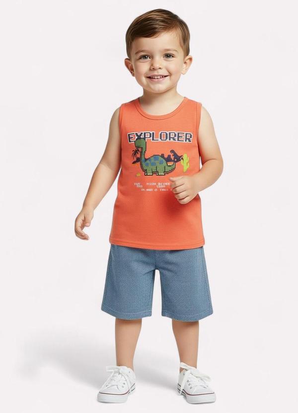 Conjunto Infantil Menino Explorer Laranja