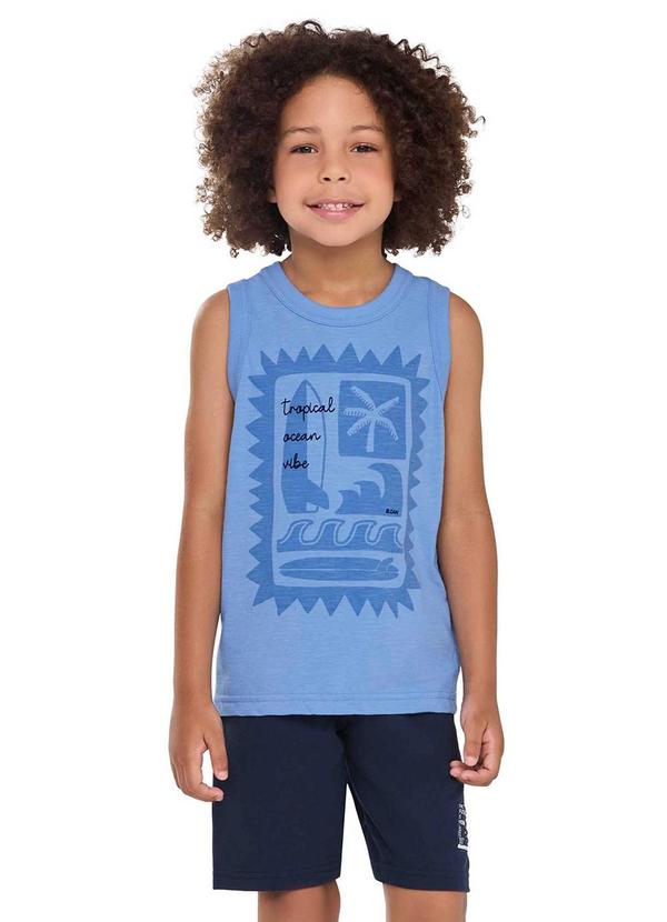 Conjunto Infantil Menino Flamê Tropical Azul