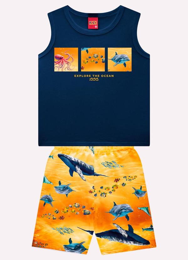 Conjunto Infantil Menino Fundo do Mar Azul