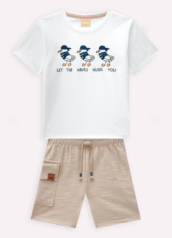 Conjunto Infantil Menino Gaivotas Branco