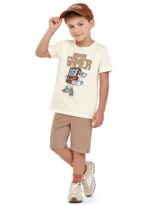 Conjunto Infantil Menino Gamer Bege