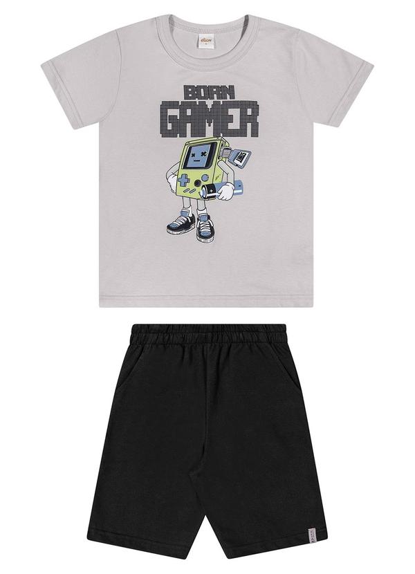 Conjunto Infantil Menino Gamer Cinza