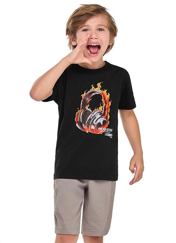 Conjunto Infantil Menino Gamer Fire Preto
