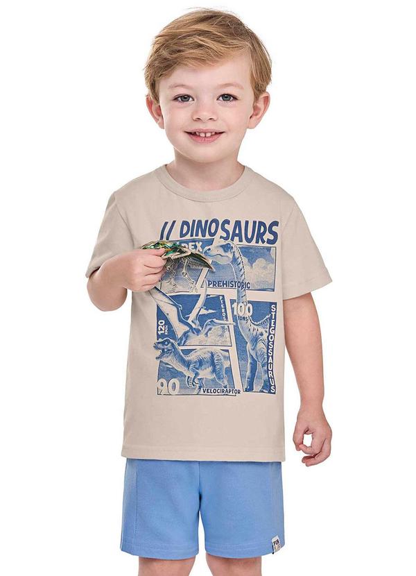 Conjunto Infantil Menino Interativo Dino Bege