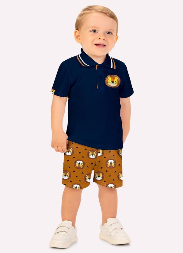 Conjunto Infantil Menino Leão Azul