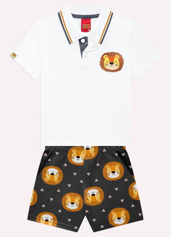 Conjunto Infantil Menino Leão Branco