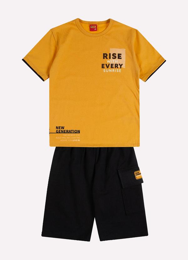 Conjunto Infantil Menino Lettering Amarelo