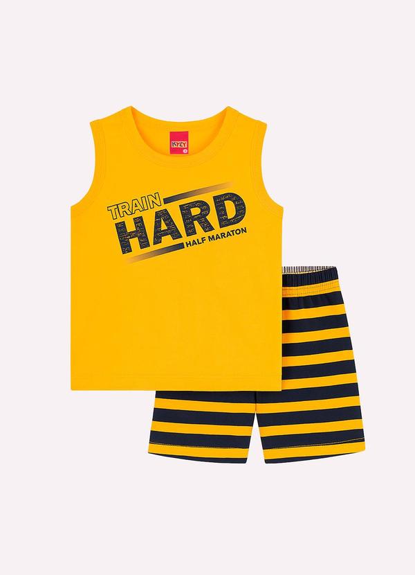 Conjunto Infantil Menino Lettering Amarelo