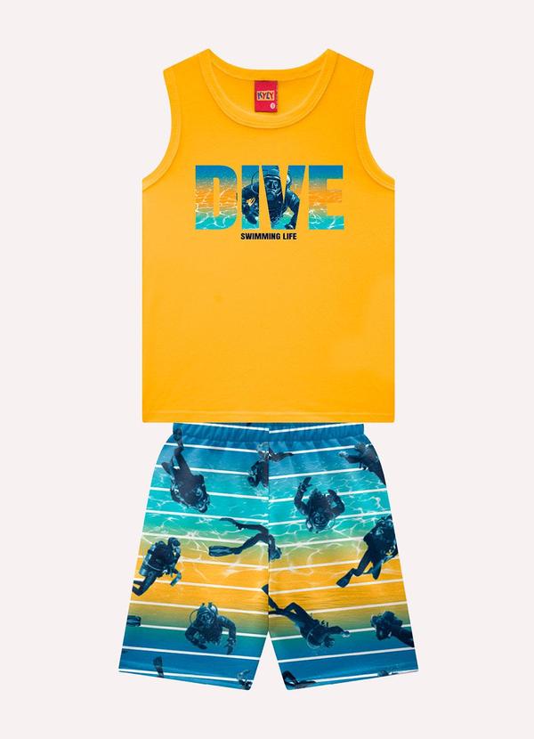Conjunto Infantil Menino Lettering Amarelo