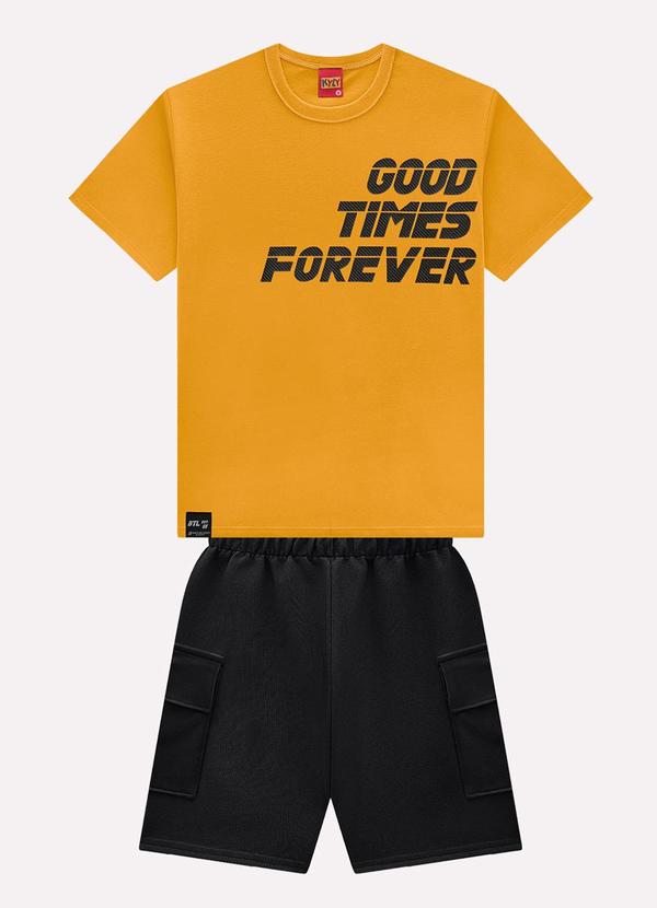 Conjunto Infantil Menino Lettering Amarelo