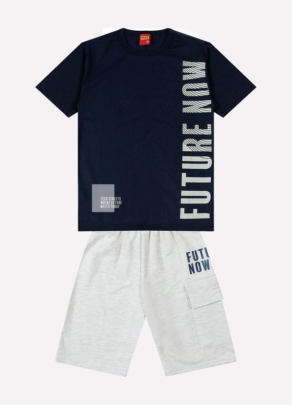 Conjunto Infantil Menino Lettering Azul Marinho
