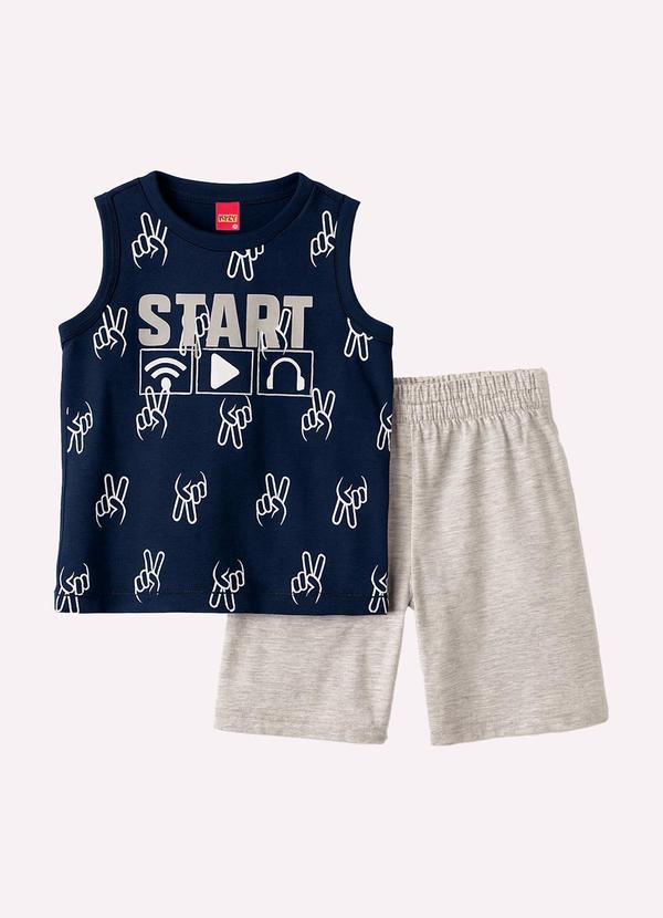 Conjunto Infantil Menino Lettering Azul Marinho
