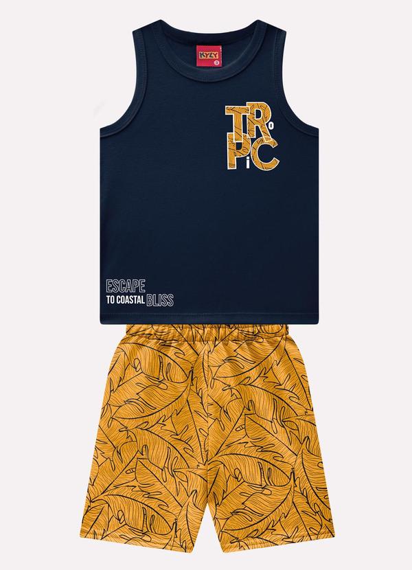 Conjunto Infantil Menino Lettering Azul Marinho