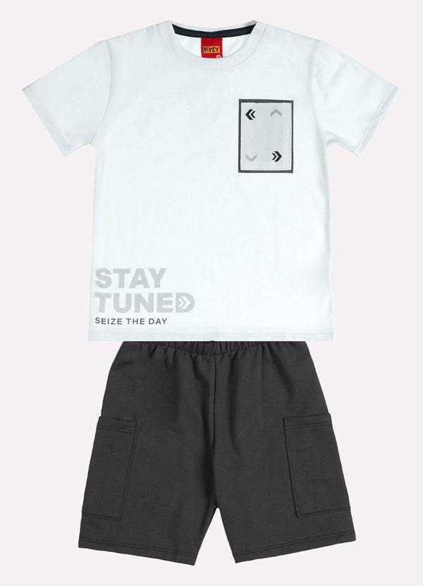 Conjunto Infantil Menino Lettering Branco