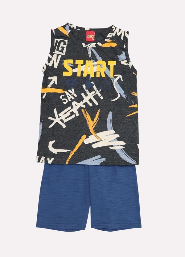 Conjunto Infantil Menino Lettering Cinza