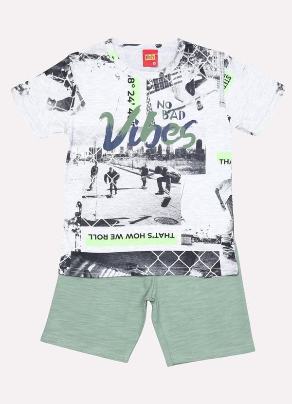 Conjunto Infantil Menino Lettering Cinza