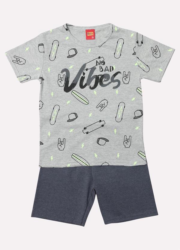 Conjunto Infantil Menino Lettering Cinza
