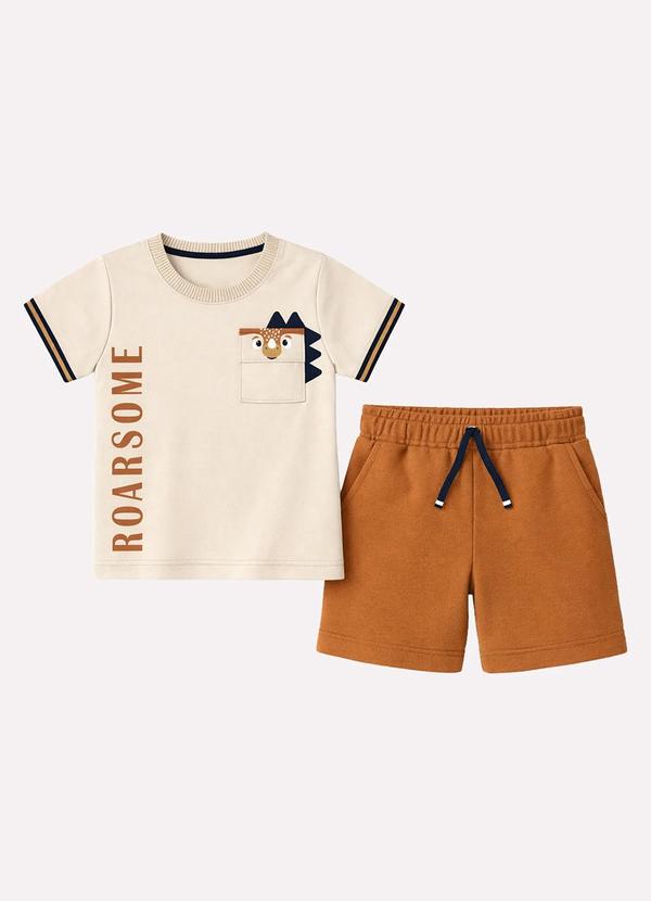 Conjunto Infantil Menino Lettering Marrom