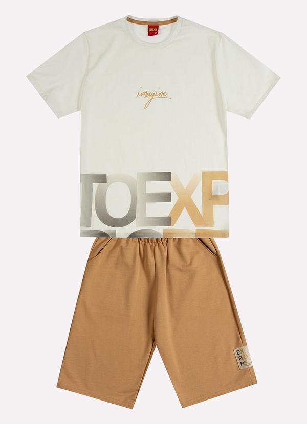 Conjunto Infantil Menino Lettering Off White