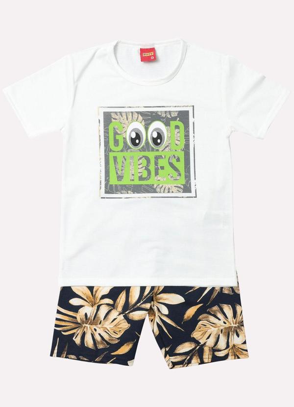 Conjunto Infantil Menino Lettering Off White
