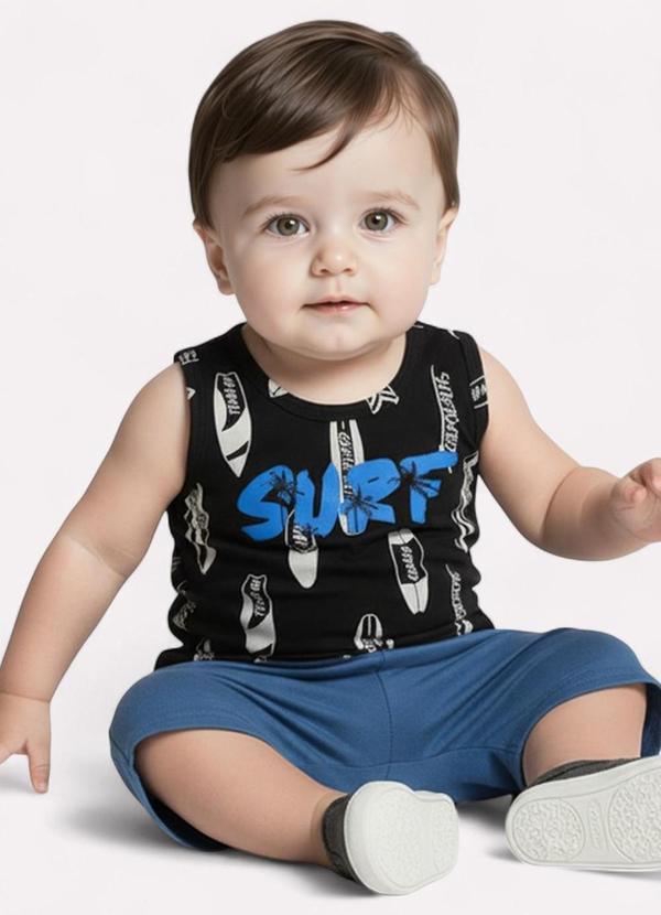 Conjunto Infantil Menino Lettering Preto