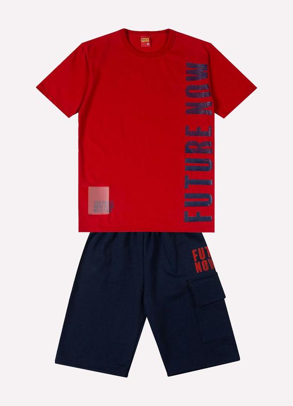 Conjunto Infantil Menino Lettering Vermelho