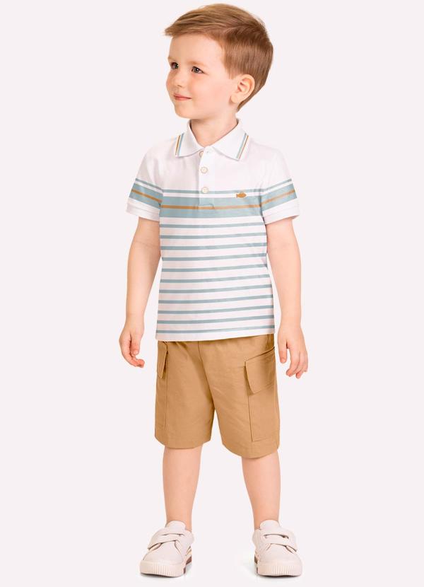 Conjunto Infantil Menino Linhas Branco