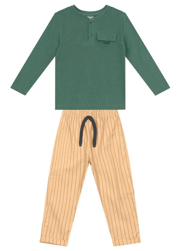 Conjunto Infantil Menino Listrado Verde