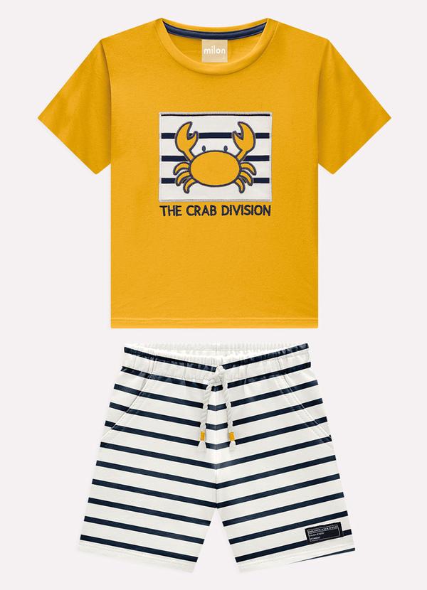 Conjunto Infantil Menino Listras Amarelo