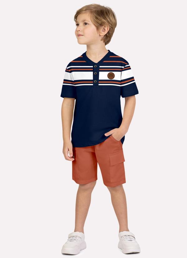 Conjunto Infantil Menino Listras Azul