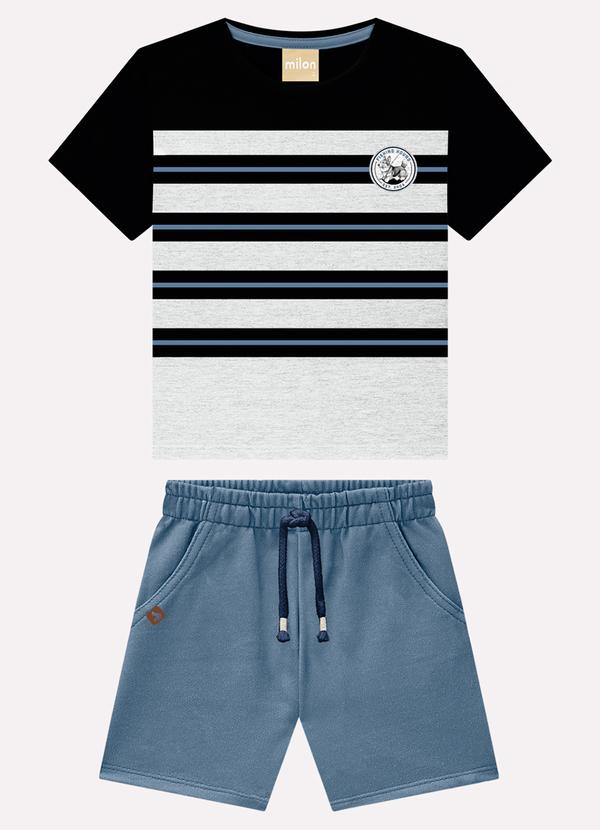 Conjunto Infantil Menino Listras Milon Cinza
