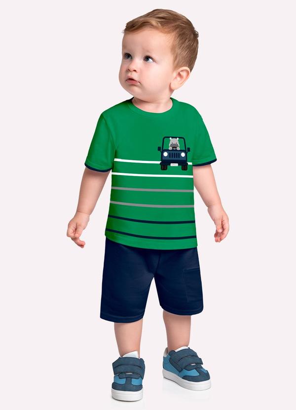 Conjunto Infantil Menino Listras Verde