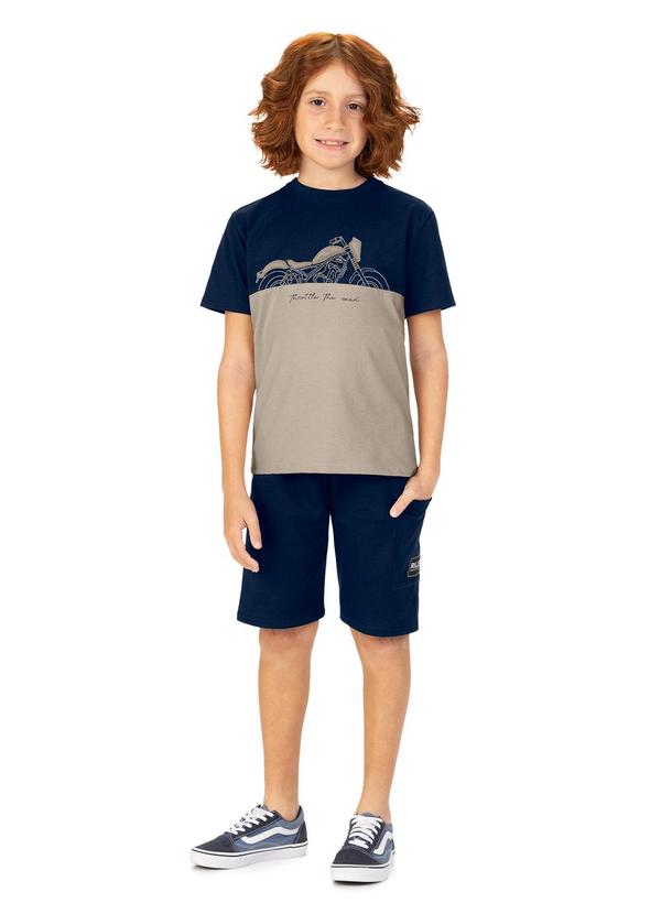 Conjunto Infantil Menino Moto Marinho