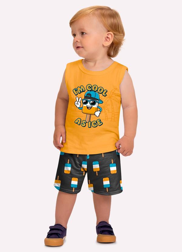 Conjunto Infantil Menino Picolé Amarelo