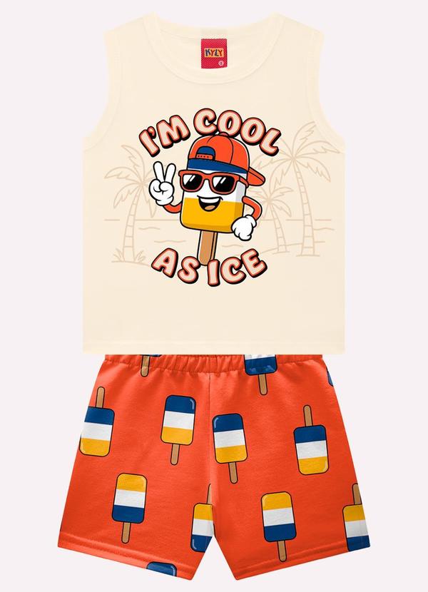 Conjunto Infantil Menino Picolé Bege