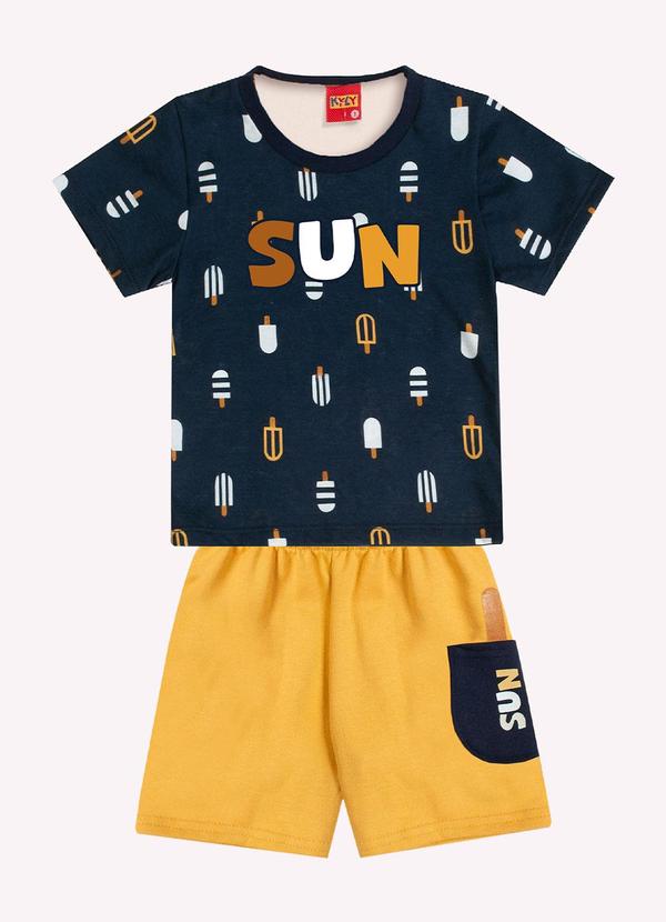 Vista 2 Conjunto Infantil Menino Picolés Azul Marinho Kyly Kyly