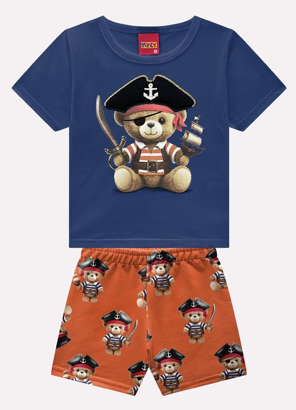 Conjunto Infantil Menino Pirata Azul