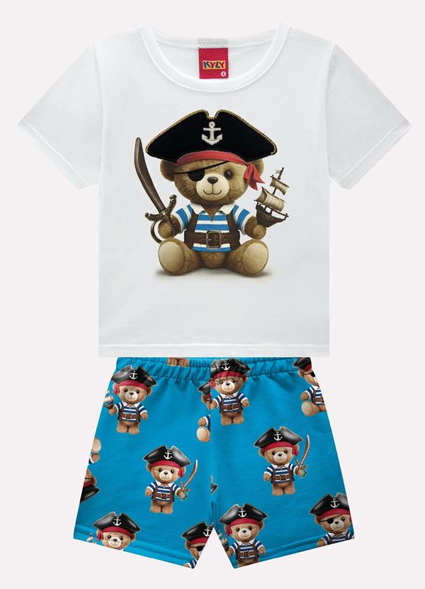 Conjunto Infantil Menino Pirata Branco