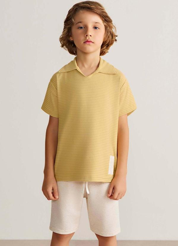 Conjunto Infantil Menino Polo Listrada Amarelo