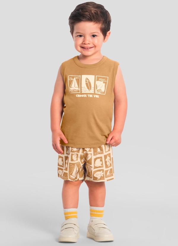 Conjunto Infantil Menino Praiano Marrom
