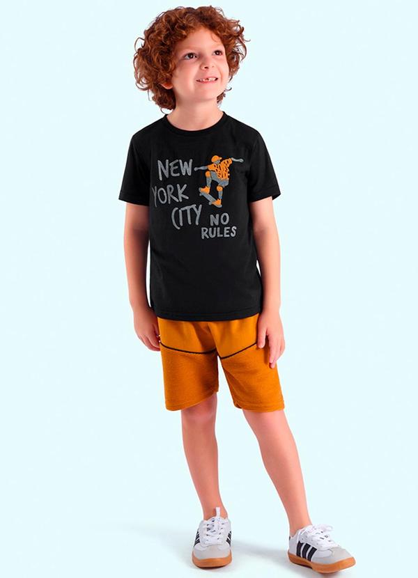 Vista 2 Conjunto Infantil Menino Preto Milon Milon