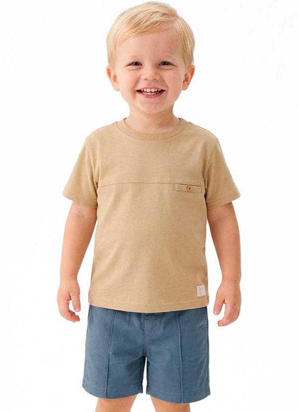Conjunto Infantil Menino Recorte Frontal Bege