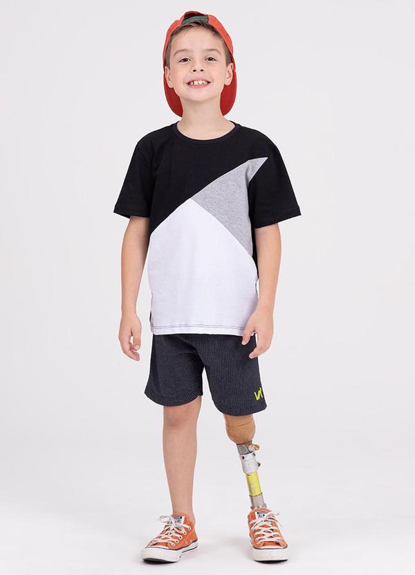 Conjunto Infantil Menino Recortes Preto