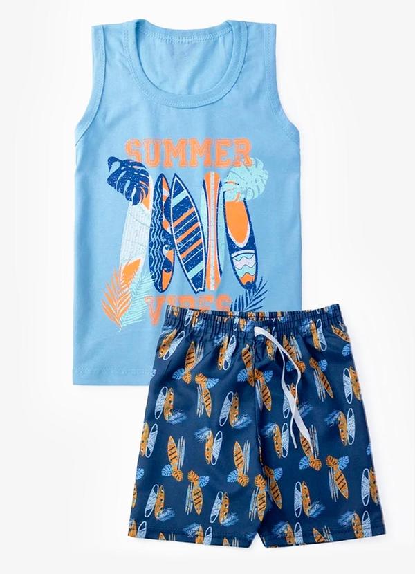 Vista 2 Conjunto Infantil Menino Regata com Bermuda Azul Select Select