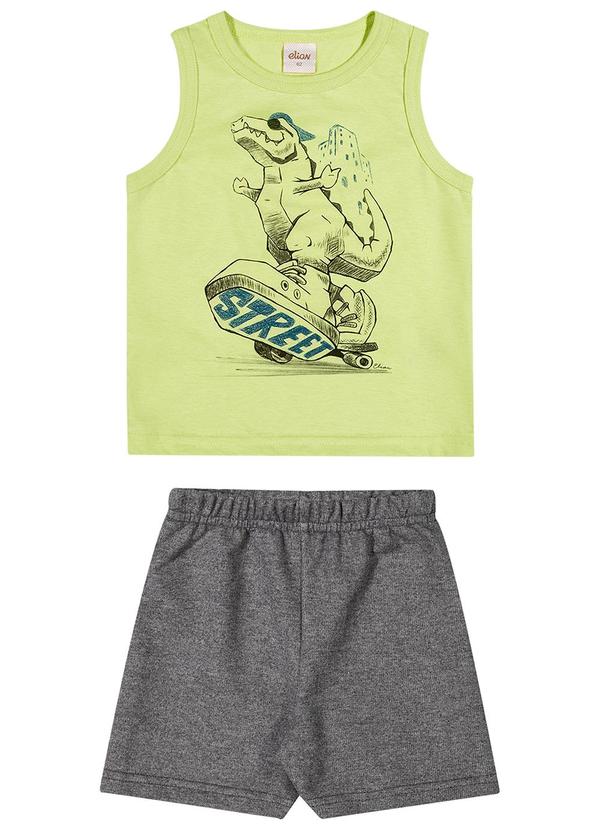 Conjunto Infantil Menino Regata Estampada Verde