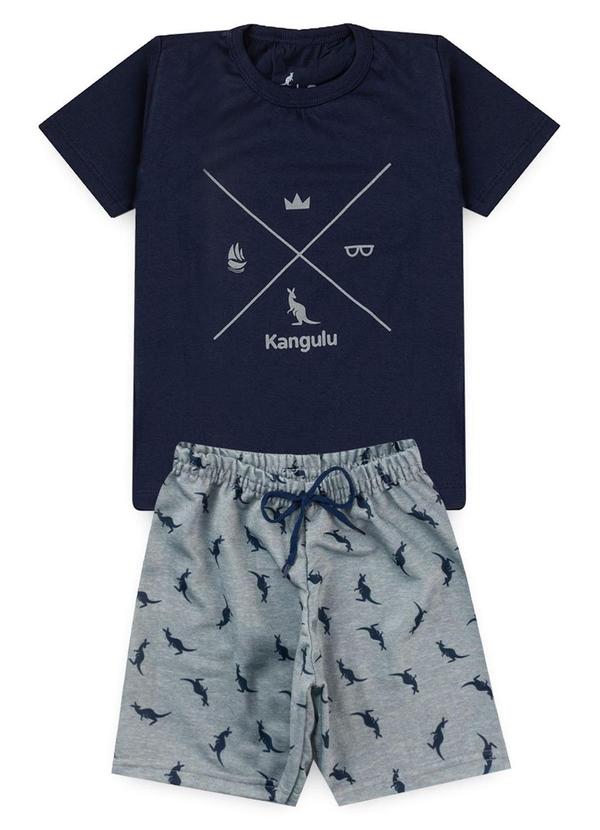 Conjunto Infantil Menino Símbolos Kangulu Azul