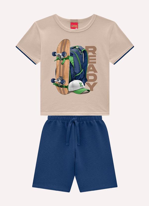 Vista 2 Conjunto Infantil Menino Skate Bege Kyly Kyly